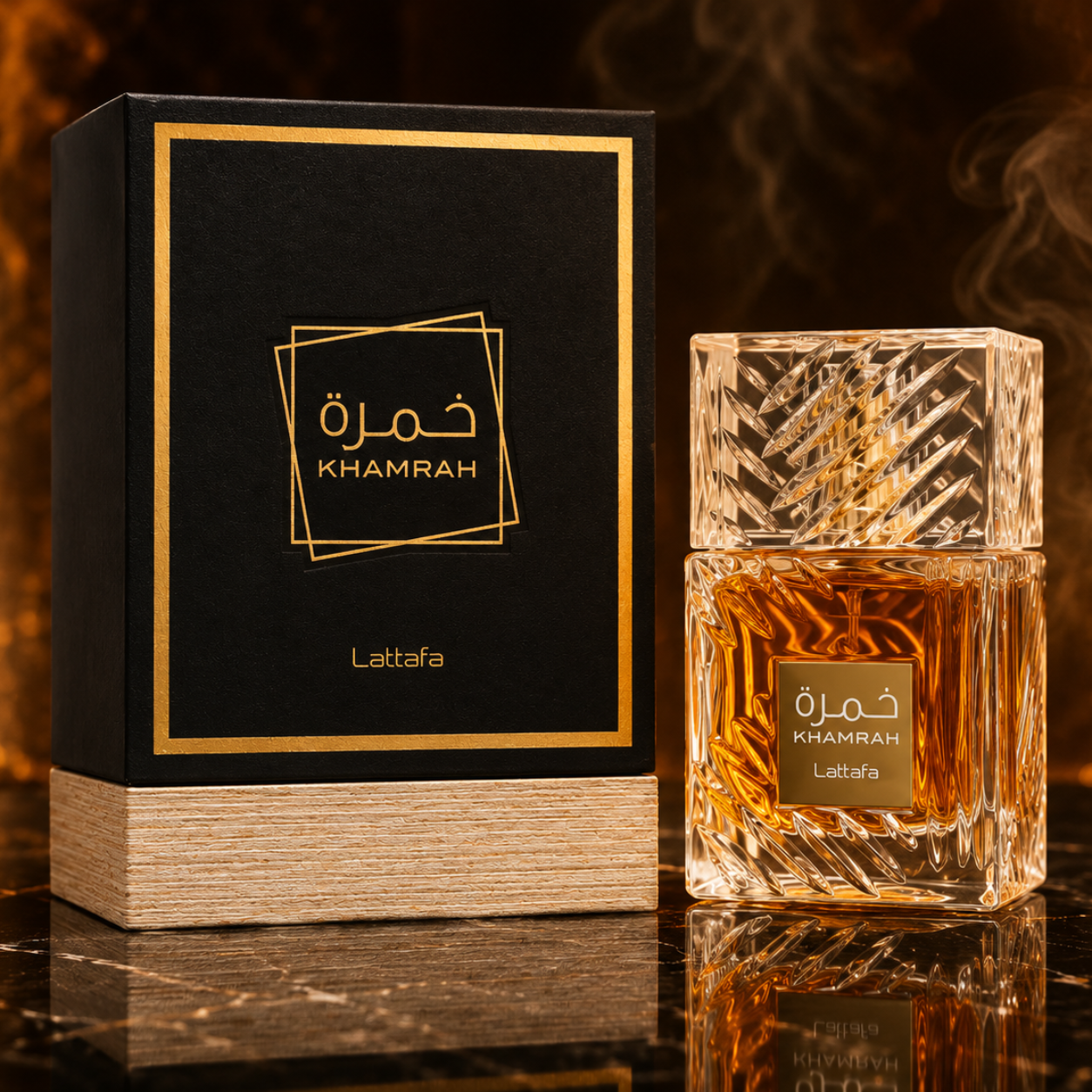Lattafa Khamrah Eau de Parfum – Warm Spicy Vanilla Amber Fragrance (100ml / 3.4 oz)