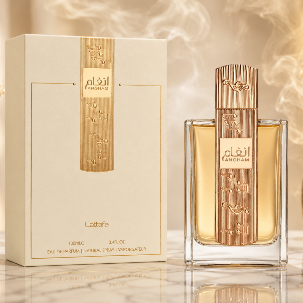 Lattafa Angham Eau de Parfum – Elegant Vanilla Floral Musk Fragrance (100ml / 3.4 oz)