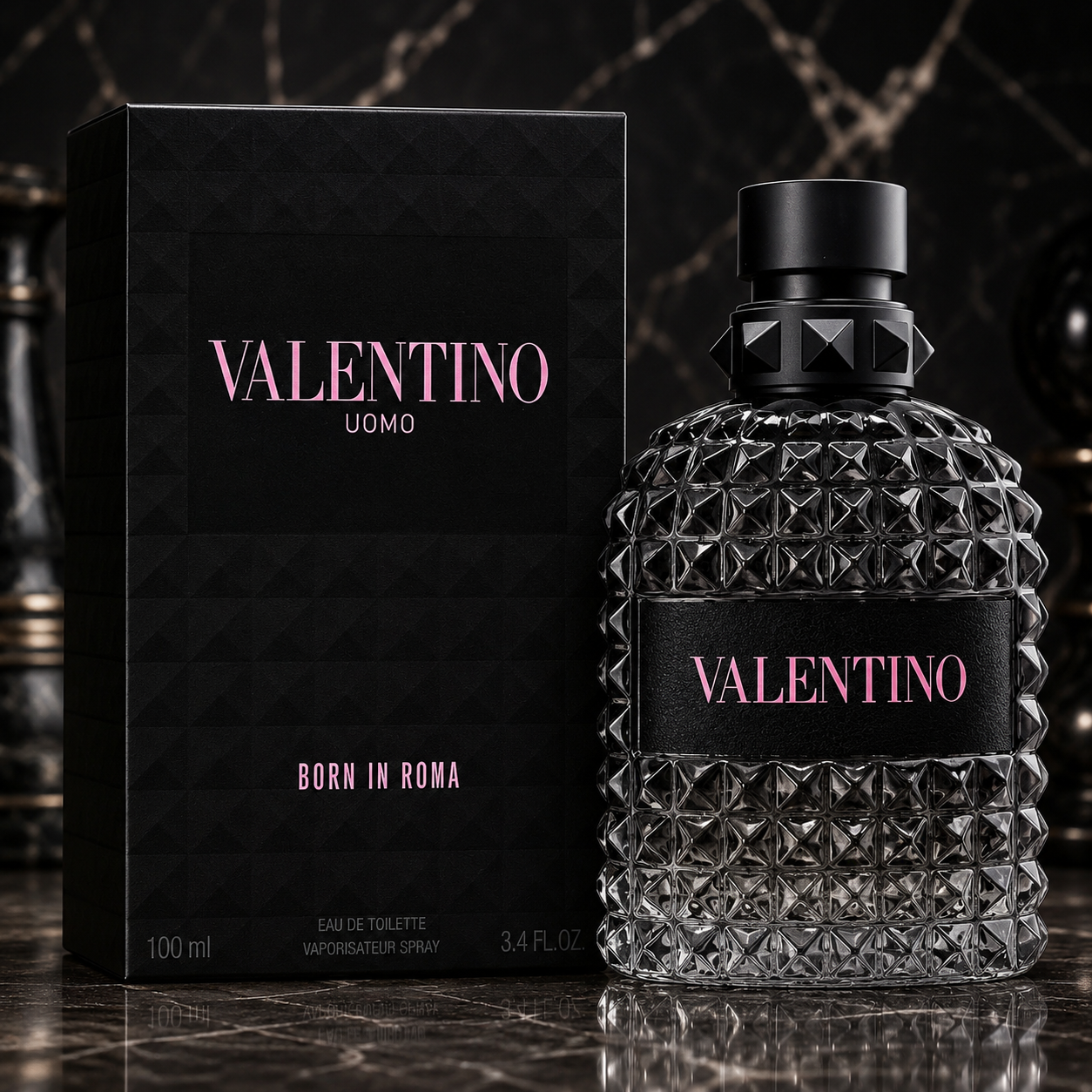Valentino Uomo Born In Roma Eau de Toilette – Woody Aromatic Luxury Fragrance for Men (100ml / 3.4 oz)