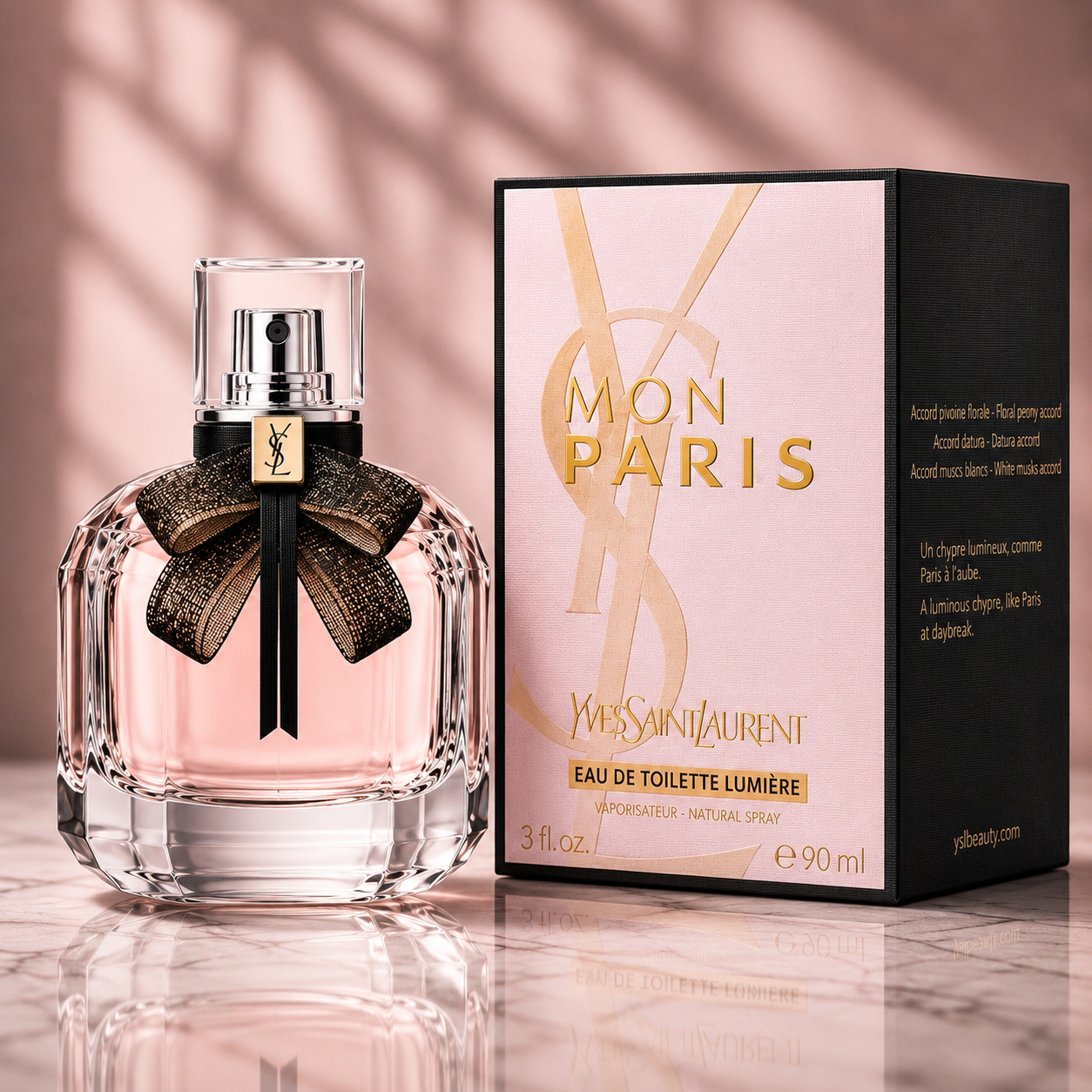 YSL Mon Paris Lumière Eau de Toilette – Radiant Floral Chypre Fragrance for Women (90ml / 3.0 oz)