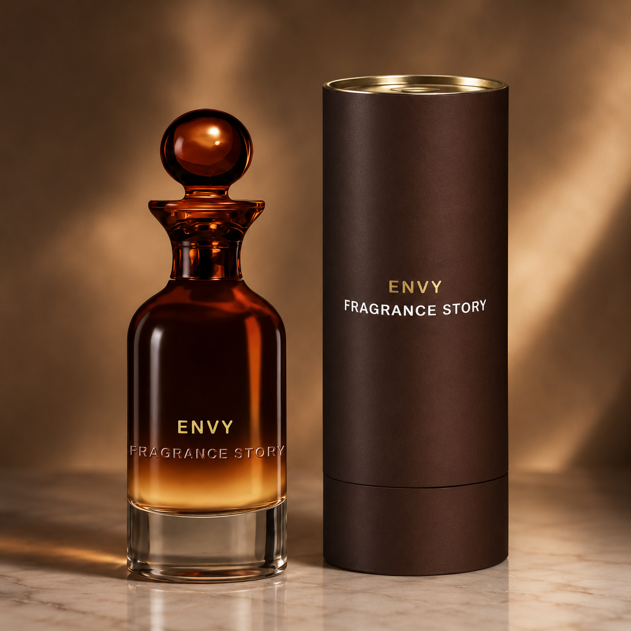 Fragrance Story Envy Eau de Parfum – Men’s Warm Amber Woody Luxury Fragrance (100ml / 3.4 oz)