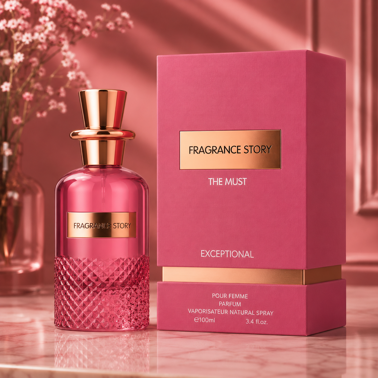 Fragrance Story The Must Exceptional Parfum – Women’s Floral Fruity Luxury Fragrance (100ml / 3.4 oz)