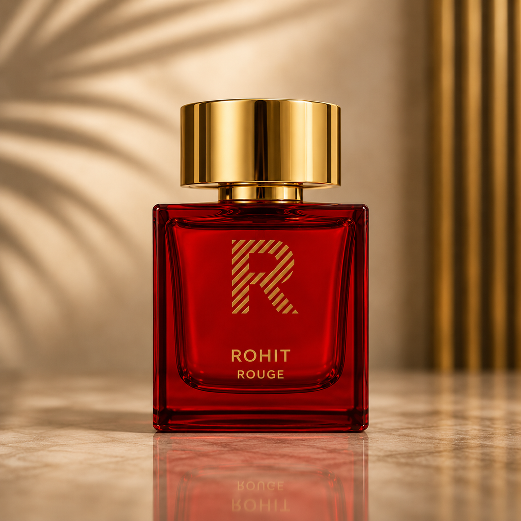 Bharara Rohit Rouge Eau de Parfum – Luxury Amber Woody Fragrance (100ml / 3.4 oz)