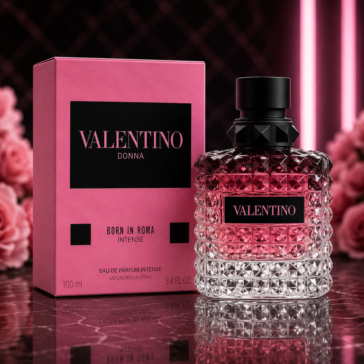 Valentino Donna Born In Roma Intense Eau de Parfum Intense – Rich Vanilla Amber Luxury Fragrance for Women (100ml / 3.4 oz)