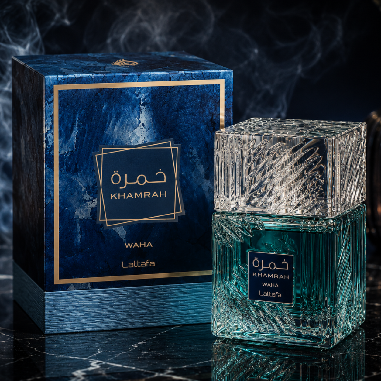 Lattafa Khamrah Waha Eau de Parfum – Fresh Aquatic Amber Luxury Fragrance (100ml / 3.4 oz)