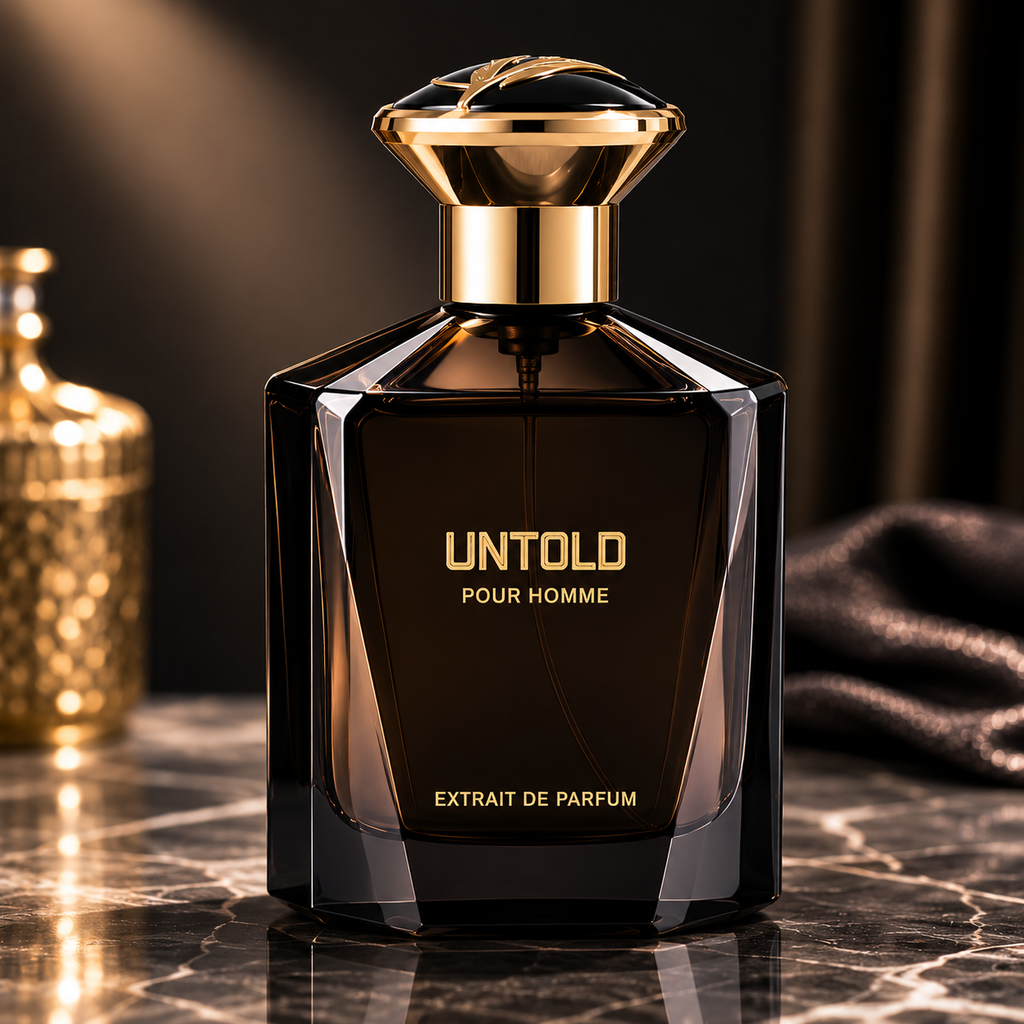Fragrance Story Untold Pour Homme Extrait de Parfum – Men’s Warm Woody Amber Luxury Fragrance (100ml / 3.4 oz)