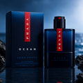 Prada Luna Rossa Ocean Eau de Toilette – Fresh Aromatic Woody Luxury Fragrance for Men (100ml / 3.4 oz)