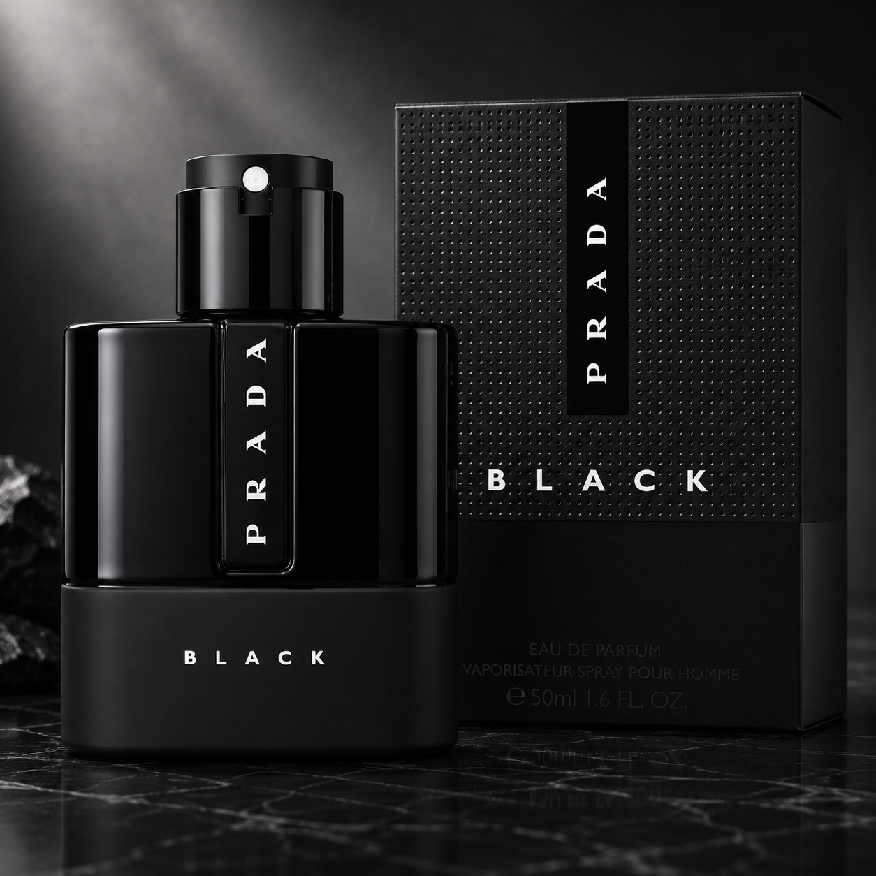 Prada Luna Rossa Black Eau de Parfum – Warm Amber Luxury Fragrance for Men (50ml / 1.6 oz)