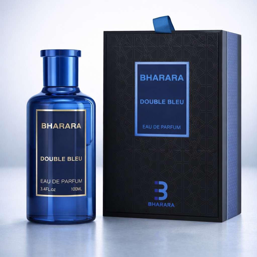 Bharara Double Bleu Eau de Parfum – Fresh Aquatic Citrus Fragrance for Men (100ml / 3.4 oz)